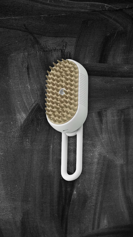 Pet grooming steam brush